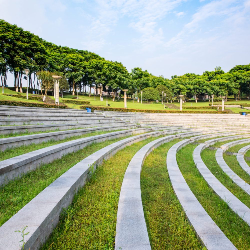 Grass and steps in the park